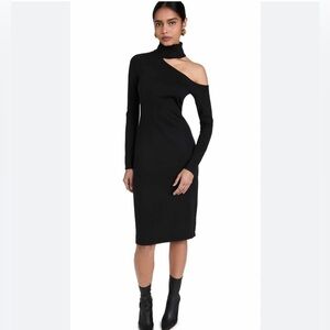 Nicholas single-shoulder cutout long sleeve dress